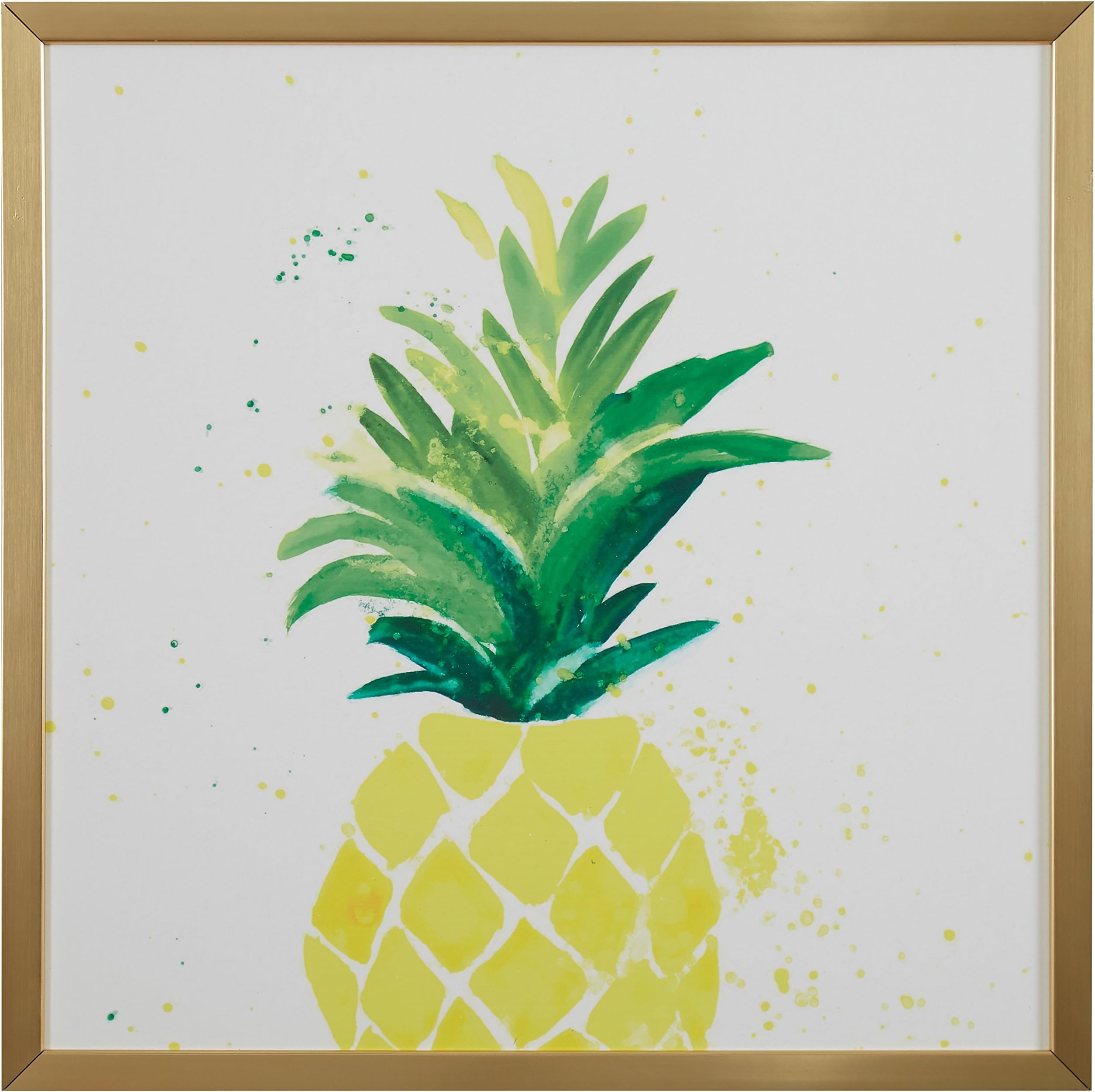 Amazon Brand – Rivet Pineapple Speck Print in Gold Wood Frame, 20" x 20"