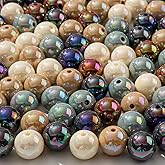 BERMRO 16mm Acrylic Beads 100pcs Black&Brown Bubblegum Bead Ab Color Space Beads for for Bracelet Necklace Earring Jewelry Making (ab hhz)