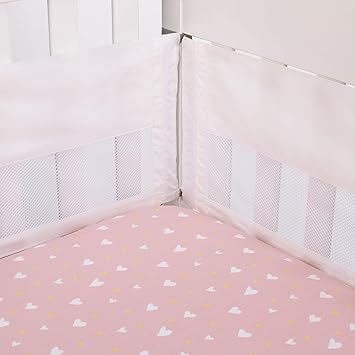 Amazon Com Ed Ellen Degeneres Cotton Tail Ivory Secure Me Crib Liner Ivory Lavender Baby