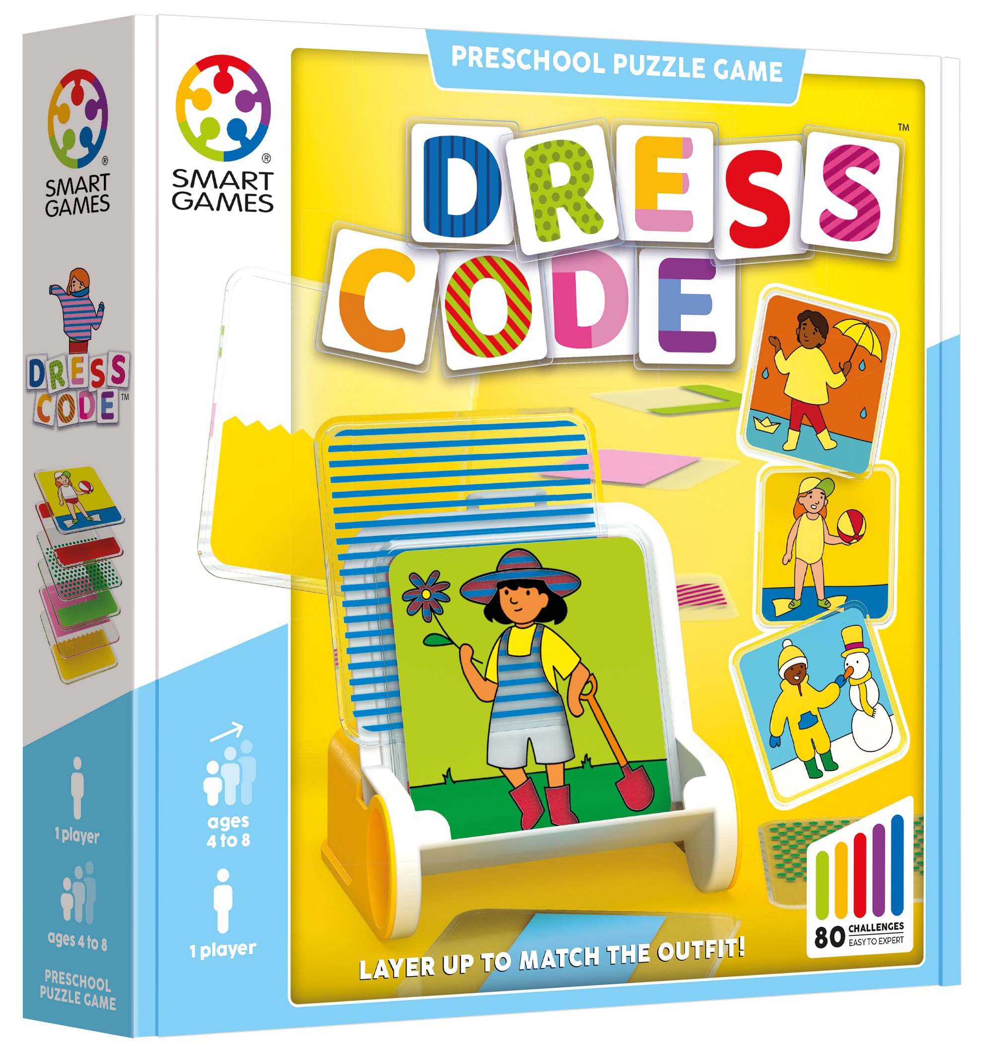 SmartGames - DressCode, Puzzle Game with 80 Challenges, 4+ Years