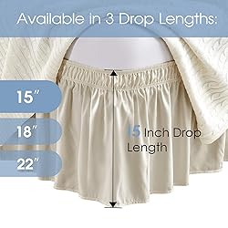 FreshCulture Full Bed Skirt, Elastic Wrap Around