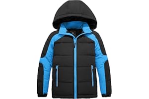 ZSHOW Boys' Hooded Puffer Jacket Waterproof Warm Winter Coat Soft Fleece Lined Outerwear Jacket