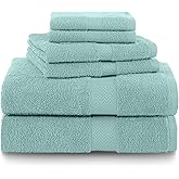 Martex 6-Piece Luxury 100% Cotton Towel Set | Quick Dry | Super Absorbent | Super Soft 100% Ringspun Cotton Towels | 2 Bath Towels | 2 Hand Towels | 2 Wash Cloths | Light Blue