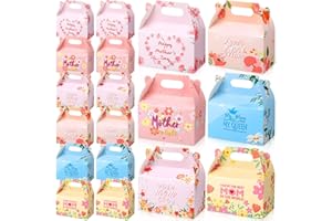 Sinload 48 Pcs Mother's Day Floral Favor Boxes Best Mom Party Favor Gift Boxes Pink Treat Boxes for Mother's Day Party Supplies Birthday Party Decorations Candy Candle, 6 Designs, 5.91 x 3.15 x 3.54''