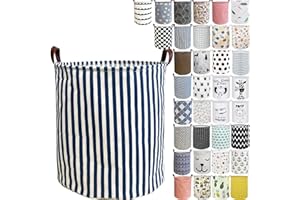RoyBoder Laundry Hamper Thickened Cotton Waterproof Laundry Basket Leather Handle Collapsible Wide Ring Laundry Hamper in Bedroom Bathroom Dormitory Cloakroom Livingroom Nursery Organizer Toy Bin