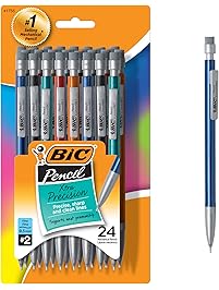BIC Xtra-Precision Mechanical Pencil, Metallic Barrel, Fine Point (0.5mm), 24-Count