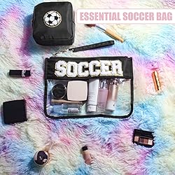 BuyCard 2 Pcs Soccer Gifts Makeup Bag with Chenille