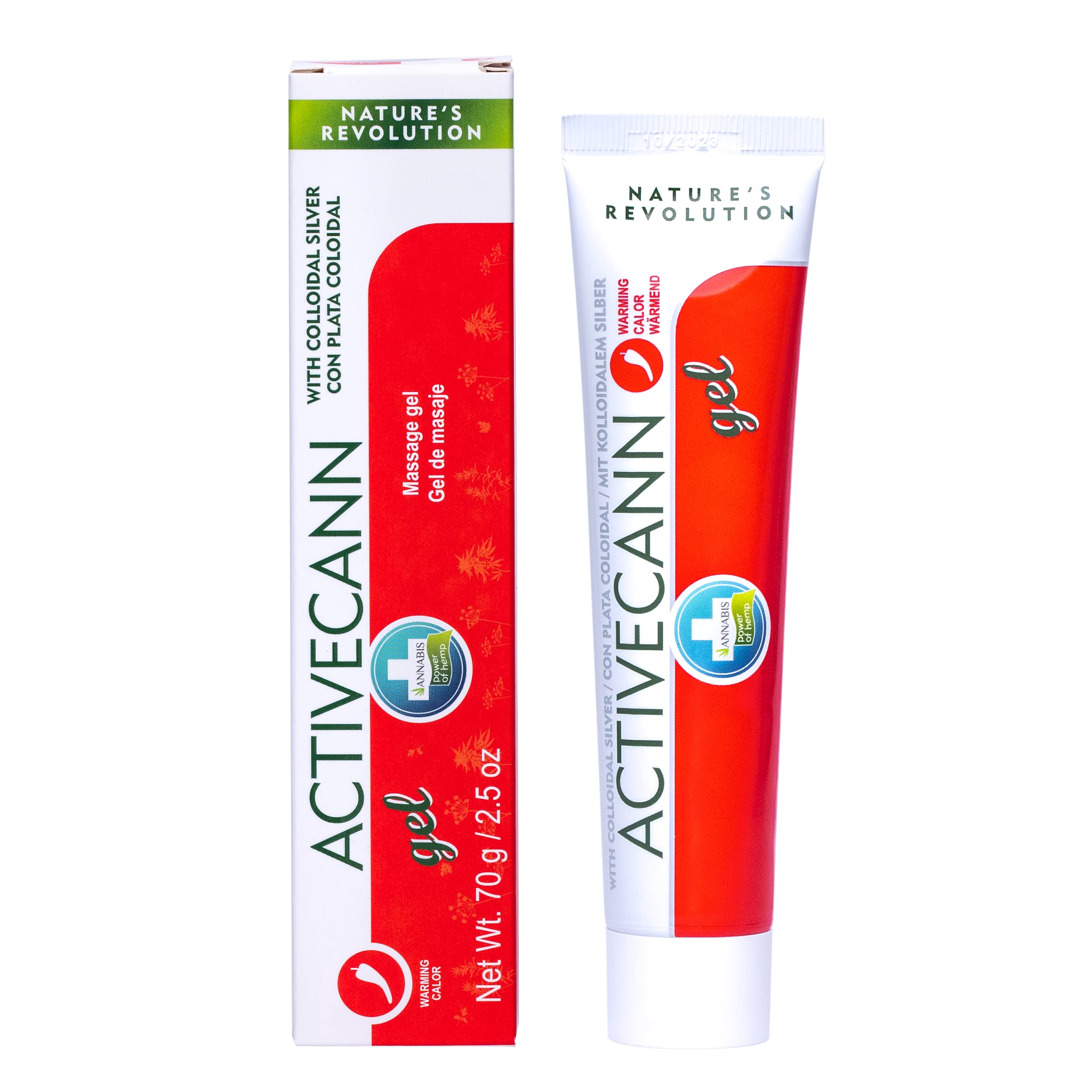 Annabis Activecann Warming Gel – For Massage of Skin in Areas of Joints, Muscles, Tendons & Back – With Cannabis Sativa Hemp, Colloidal Silver and Omega 3 & 6 (75ml)