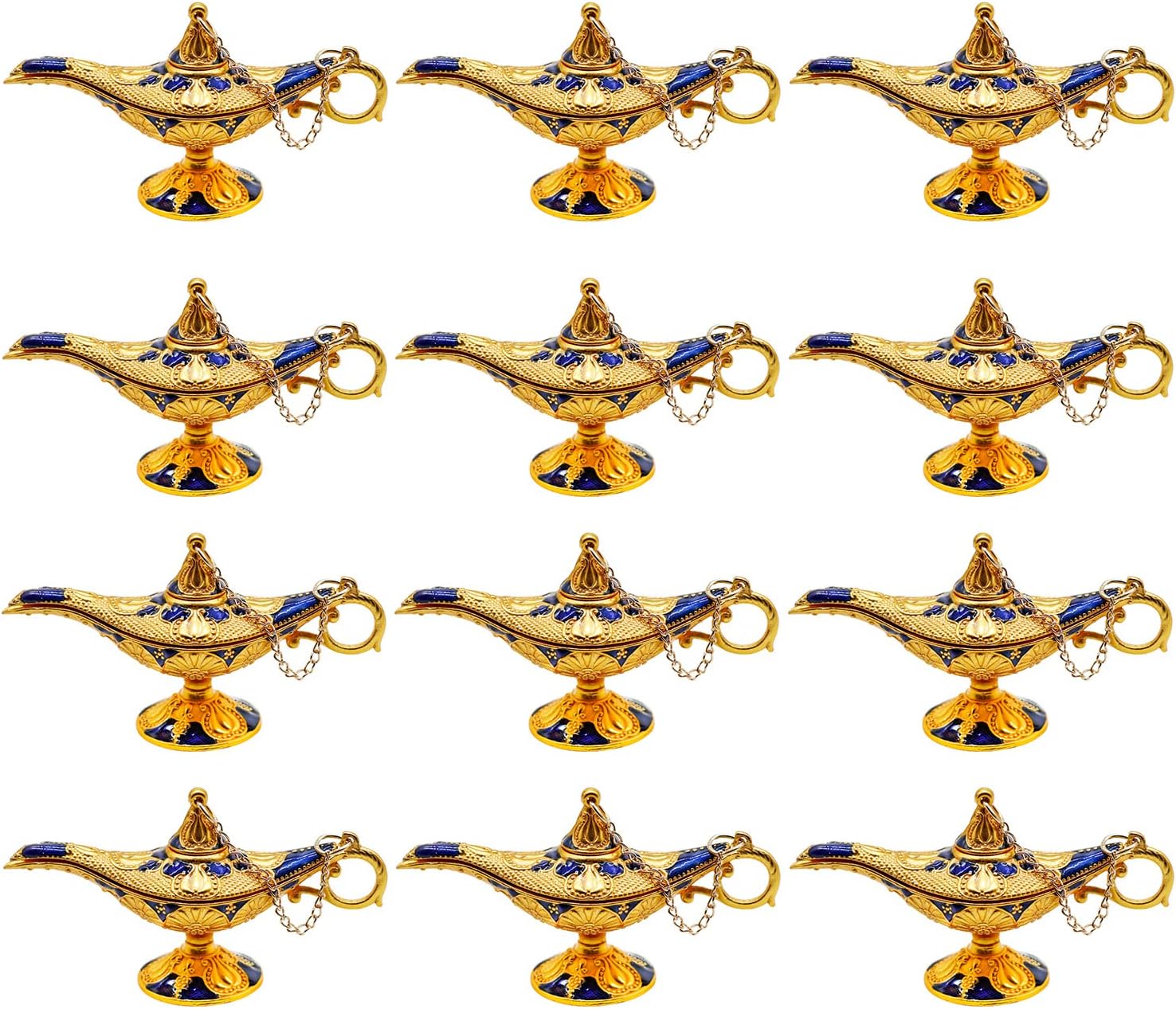 Oil Lamps & Accessories - Hsiwto Pack of 12 Aladdin Magic Genie Lamps - Classic Vintage Magic Genie Light Costume Lamp for Home Wedding Table Decoration, Tiny Size, Blue