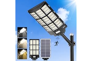JAYNLT 3800W Solar Street Light, 350000LM 3000K-6500K Dimmable Commercial Parking Lot Lights Dusk to Dawn, Waterproof Solar Security Flood Lights with Motion Sensor or Basketball Court, Road