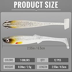 TRUSCEND Hand Made Soft Fishing Lures 12PCS, Paddle