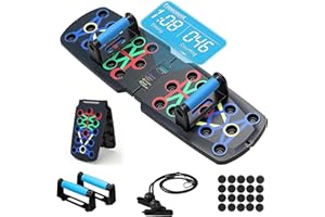 Kethvoz Push Up Board with Handle Bars, Foldable Workout Board for Home Gym, Includes Counter & Resistance Bands – Portable P