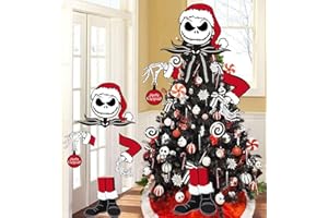 BANBBUR Large Nightmare Christmas Jack Tree Topper,Skull Nightmare Christmas Decor for Tree,Christmas Decorations Xmas Gothic Party Supplies