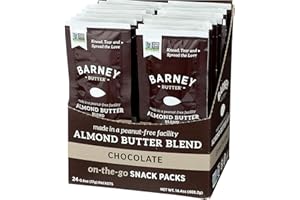 Barney Butter Almond Butter Snack Packs, Chocolate, 0.6 Ounce (Pack of 24), Skin-Free Almonds, Non-GMO, Gluten Free, Keto, Paleo, Vegan