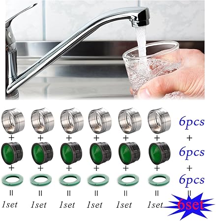 Homdipoo 6pcs Bathroom Faucet Aerator 15 16 Inch Male Thread Brass
