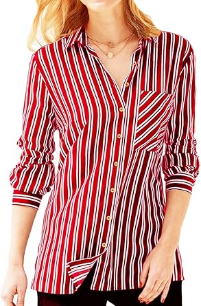 red and white striped shirt ladies