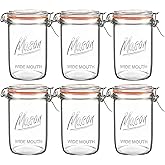 Jeitae 24oz Wide Mouth Mason Jars – 6 Pack Glass Jars with Airtight Lids for Canning, Pickling, Meal Prep, Jam, Jelly, Overnight Oats & DIY Projects