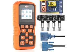 GEARMEISTER TPMS Programming Tool, Tire Pressure Monitor System Relearn Tool Set with 4 Pack 315MHZ+433MHZ Metal Programmable Sensor, Original Sensor ID Cloning, Reset/Activate/Relearn Sensors XTP-SP820