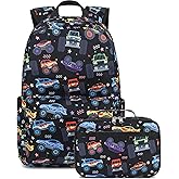 LEDAOU Kids School Backpack with Lunch Box for Boys Girls Kindergarten BookBag School Bag Preschool Toddler Backpack (Black)