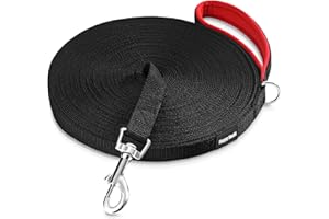 Dog Training Long Leash, 50ft Nylon Webbing Long Line Rope Lead for Dog Horse Pet Training Recall Obedience Camping Backyard 