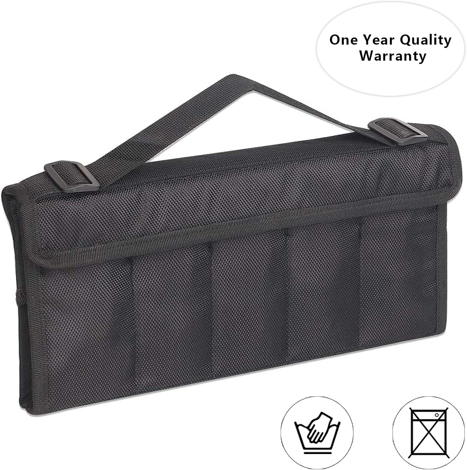 Pocket Knife Roll, Durable Folding Knife Storage Case, Small Knife Holder Carrier Organizer With 10 Slots, Heavy Duty Oxford Fabric, Magic Tape Closure, Travel Friendly Carry Handles Design (Black): Kitchen & Dining