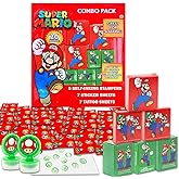 Super Mario Party Favors for 20 Guests Bundle ~ 20 Pieces Mario Favor Boxes with Stickers and Stampers for Kids Birthday Party | Mario Party Supplies and Decorations