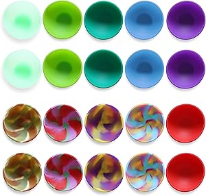 Kingro 20-Pack Mini Silicone Pinch Bowls, 1.75 Ounce Prep & Serve Bowls for Condiments, Dips, Snacks, DIY Crafts, Game Bits
