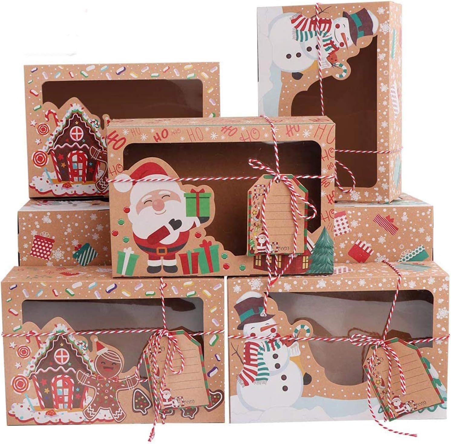 12 Pcs Christmas Cookie Boxes Gift Boxes,Bakery Cupcake