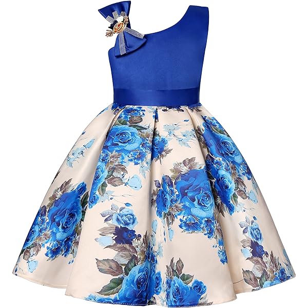 Amazon.com: Girls Prom Dress Kids Girl Solid Blue Patchwork
