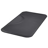 �鶹�� Basics 3 ft. x 5 ft. Salon & Barber Shop Chair Anti-Fatigue Floor Mat - Black Rectangle - 1/2 in. Thick