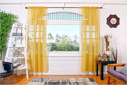 Amazon Com All American Collection Doli Sheer Curtains Two 108