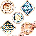 4 Sets DIY Glass Mosaic Tiles for Crafts,Mixed Color Mosaic Kits with Wooden Coaster for Adults,Mosaic Crafts Materials Package for Coaster Handmade Home Decor Gifts…