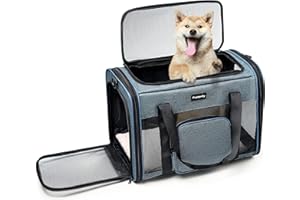 Fostanfly Cat Carriers for Large Cats 25 lbs, Dog Carriers for Small Dogs, Pet Bag for Medium Puppy Under 25lbs Travel Bag wi