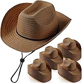 Unittype Adult Cowboy Hat Bulk Western Party Straw Hat Unisex Cowboy Cowgirl Set for Women Men