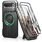 Dexnor for iPhone Air Case with Slide Camera Cover & Adjustable Kickstand & Built-in Screen Protector, Compatible with MagSafe, Rugged Cases Heavy-Duty Magnetic Protective Cover 6.5 Inch, Black