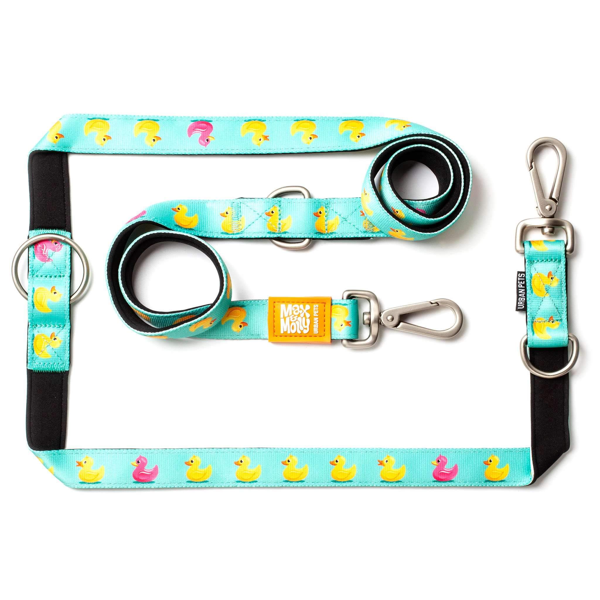 Max & Molly Multifunctional Dog Lead 2 m with 2 Carabiners, Ducklings/S Shoulder Lead Padded, Safe & Flexible - Comfort for Your Faithful Companion