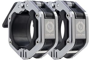 LOCK-JAW BARBELL COLLARS Lock-Jaw Flex Quick Release Aluminum Barbell Collar with Magnet (Grey)