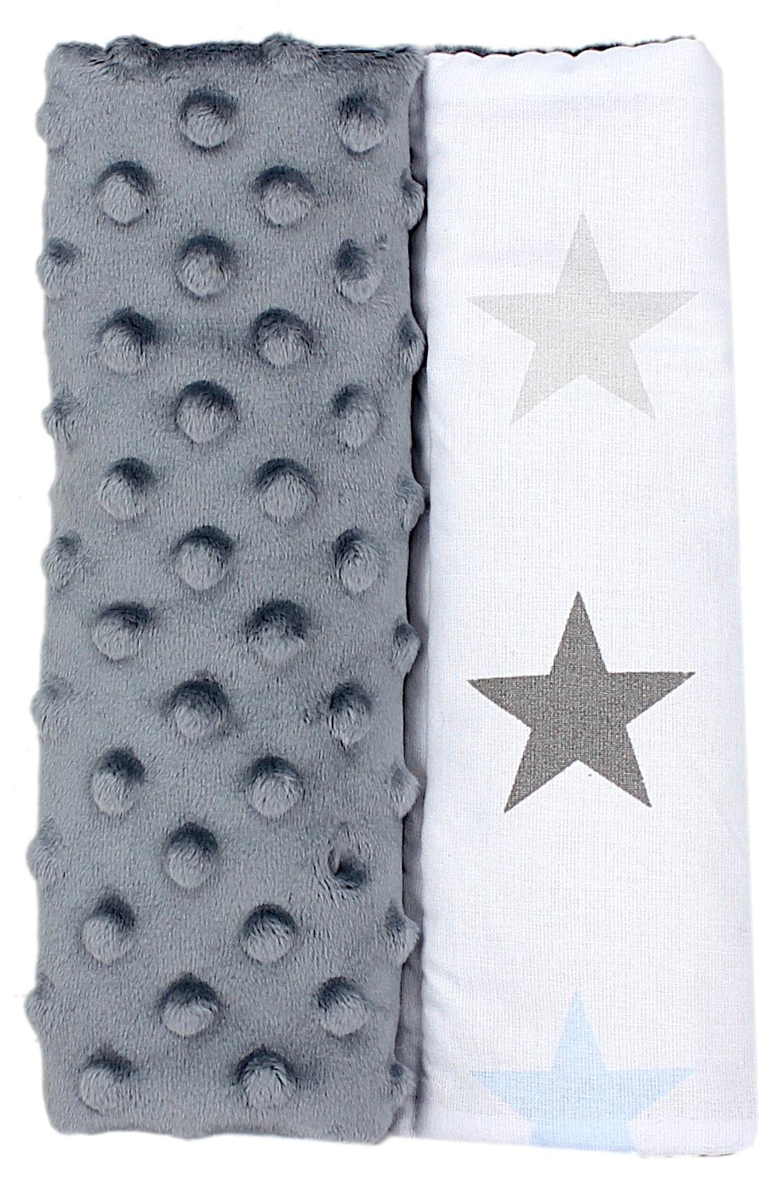 TupTam Children's Seat Belt Cover Neck Pad - Pack of 2, Stars Blue Gray