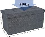 Dripex Folding Linen Storage Ottoman 80L Dark Gray 76x38x38 cm view 3