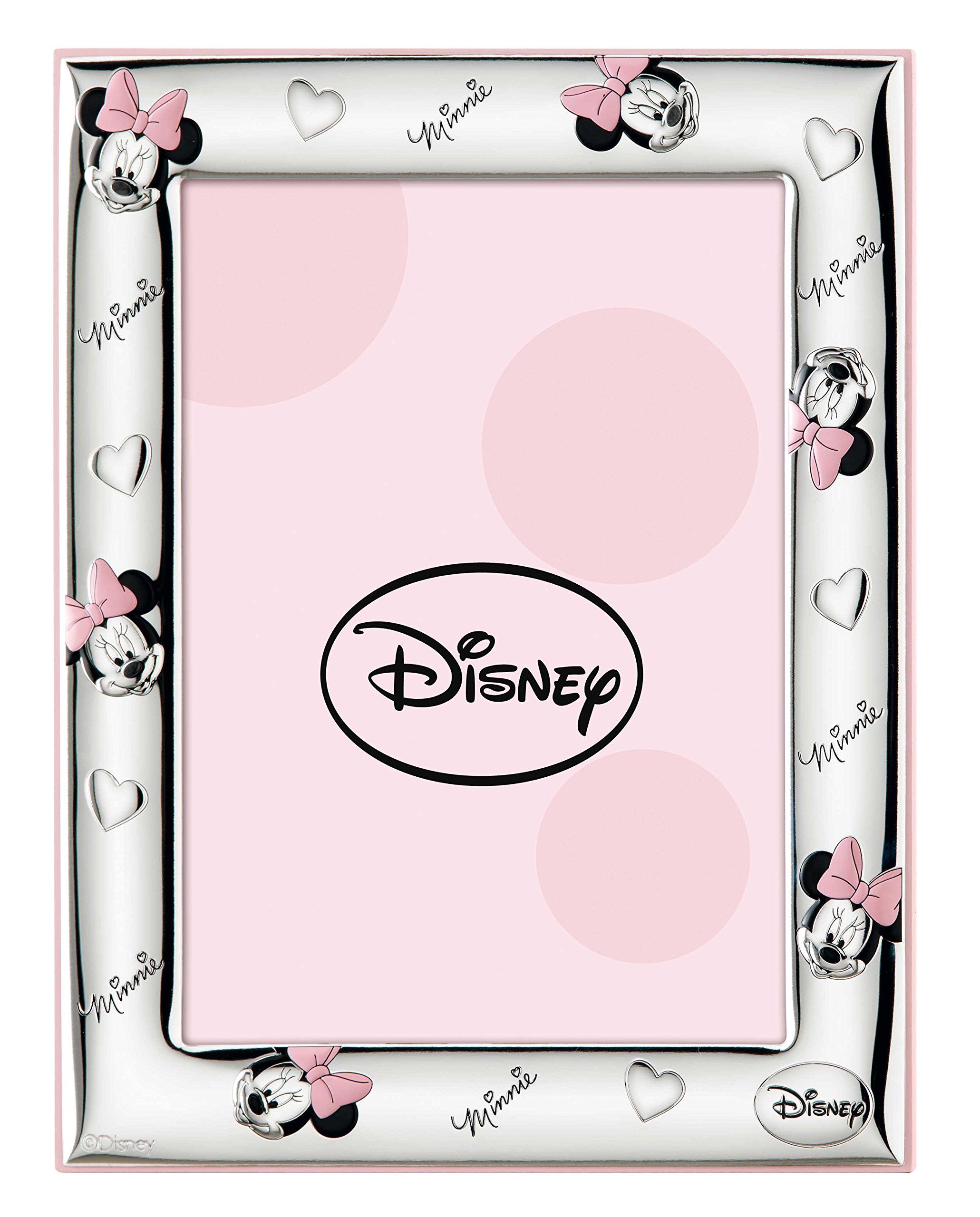 VALENTI & CO. Disney Baby Minnie Mouse Silver Table Photo Frame for Baby and Girl
