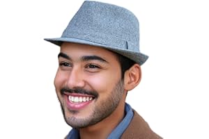 Funky Junque Fedora Hats for Men Premium Wool Blend Fedoras Structured Short Brim Vintage Trilby Felt Teardrop Stetson