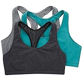 Hanes Women's Racerback Cotton T-Back Bralette (3 Pack)