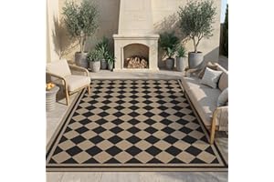 Easy Jute Indoor Outdoor Rug-Area Rug Farmhouse Patio Outdoor Carpet-Backyard Patio Porch Rug Easy Cleaning High Traffic Pet 