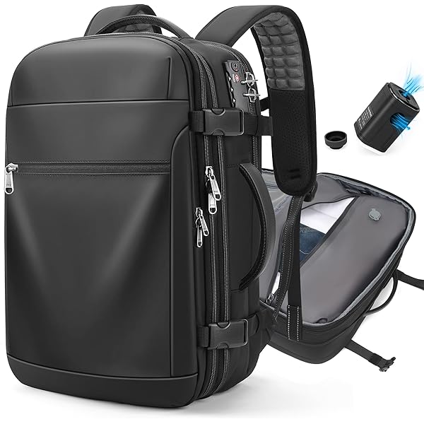 Sac à Dos De Voyage Airback 60 L à Compression Sous Vide - Extensible, Résistant à L'eau, Gris Aéro
