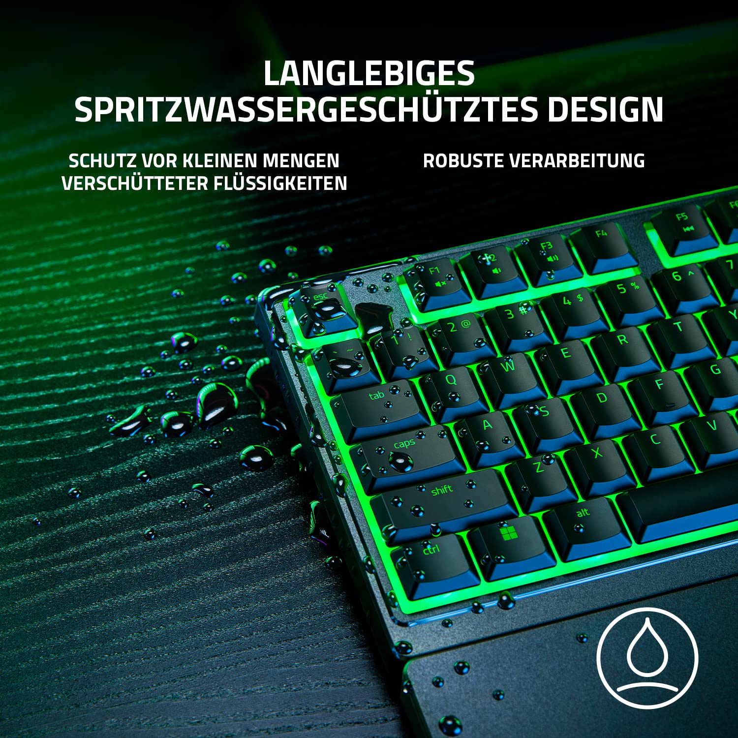 Razer Ornata V3 X - Flache Membran-Tastatur mit Chroma RGB (Lautlose Membran-Switches, Ergonomische Handballenauflage, Tastenkappen Anti-UV-Beschichtung) QWERTZ DE-Layout | Schwarz 5