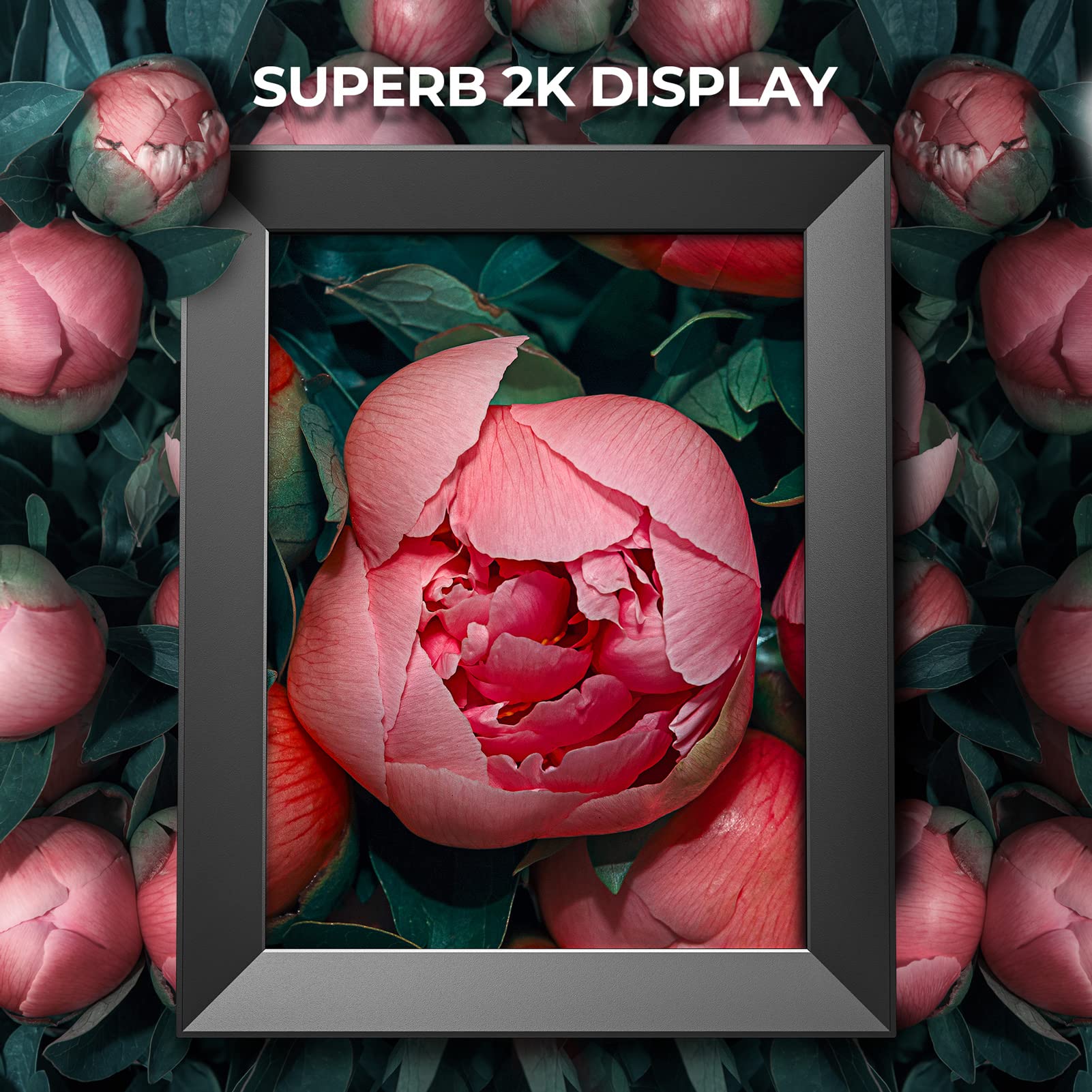 Dragon Touch 10 Inch WiFi Digital Picture Frame, 2K Auto-Rotate Touch Screen Built-in Rechargeable Battery,Digital Photo Frame, Share Photos via App, Email, Cloud in a Minute