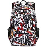 BLUEFAIRY Kids Backpack for Boys Elementary Primary Middle School Book Bags Bookbags Back to School Bags Large Compartment Mochila Escolar para Niños de 8-10 Triangle Black 17”
