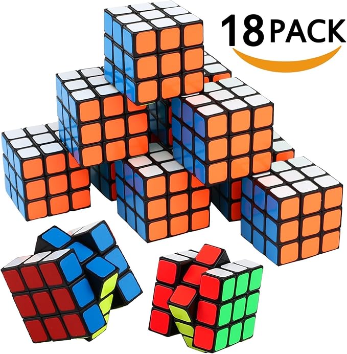 Mini Cube, Puzzle Party Toy(18 Pack), EcoFriendly Material with Vivid