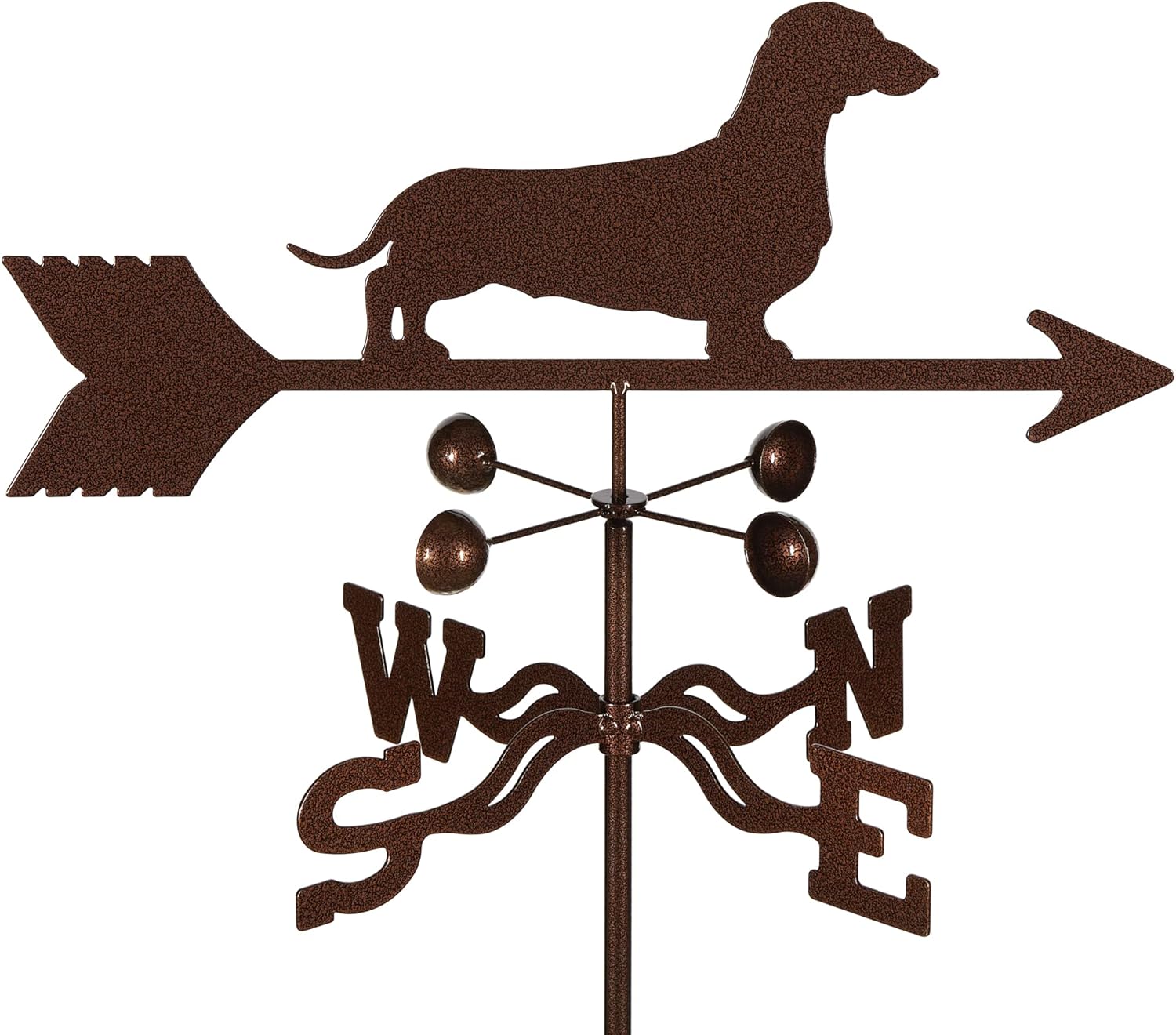 Weathervanes - EZ Vane Steel Dachshund Weathervane 21” Height, Includes Metal Roof Mount, Wind Cups & Brackets | Hand-Crafted and Family-Owned, Made in The USA with Triple Powder Coating, Limited
