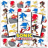 Sonic Tattoos for Kids Party Favors Bundle - 72 Pc Individual Tattoos | 2" Pre-Cut Sonic the Hedgehog Temporary Tattoos for Kids Boys Girls Bulk (Shadow Knuckles Sonic Birthday Party Supplies)